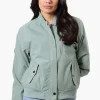 Canada Weather Gear Basic Zip Up Bomber Lightweight Jacket - Mint