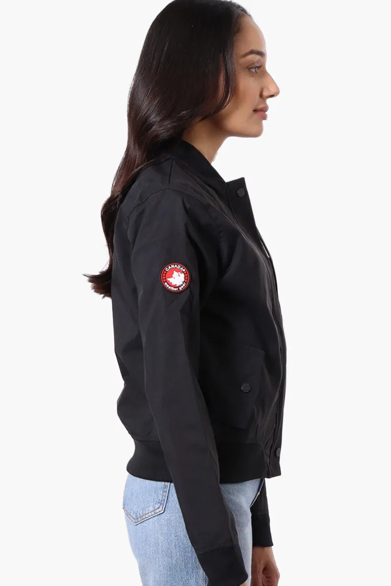 Canada Weather Gear Basic Zip Up Bomber Lightweight Jacket - Black