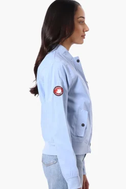 Canada Weather Gear Basic Zip Up Bomber Lightweight Jacket - Blue