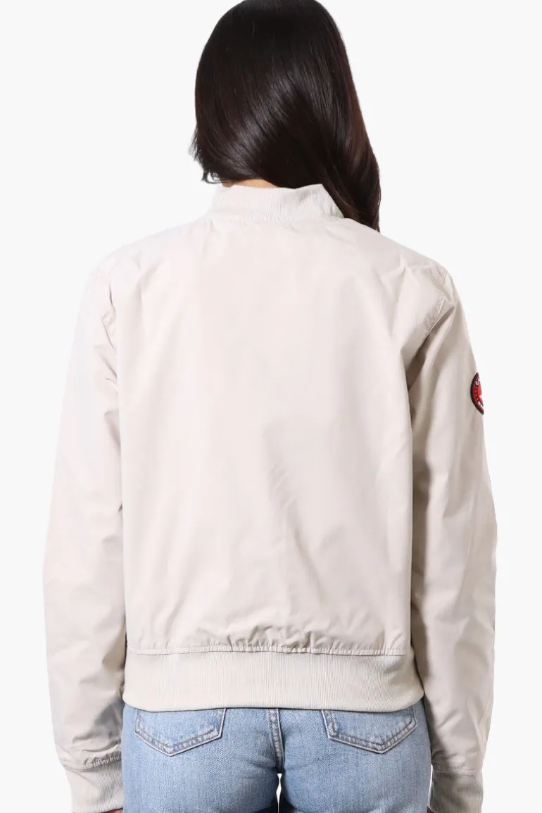 Canada Weather Gear Basic Zip Up Bomber Lightweight Jacket - Cream