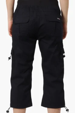 Canada Weather Gear Bungee Waist Cargo Capris - Black