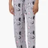 Canada Weather Gear Cat Pattern Wide Leg Pajama Pants - Grey