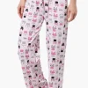 Canada Weather Gear Cat Pattern Wide Leg Pajama Pants - Pink