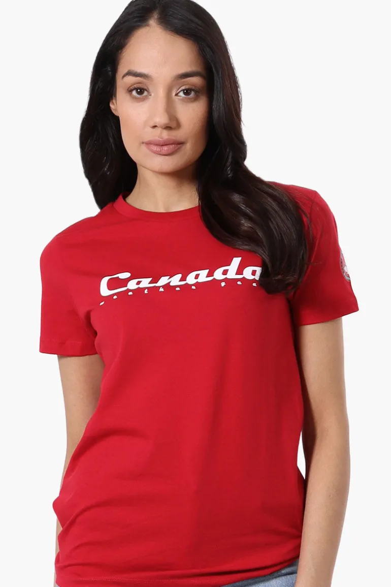 Canada Weather Gear Chest Logo Print Tee - Red