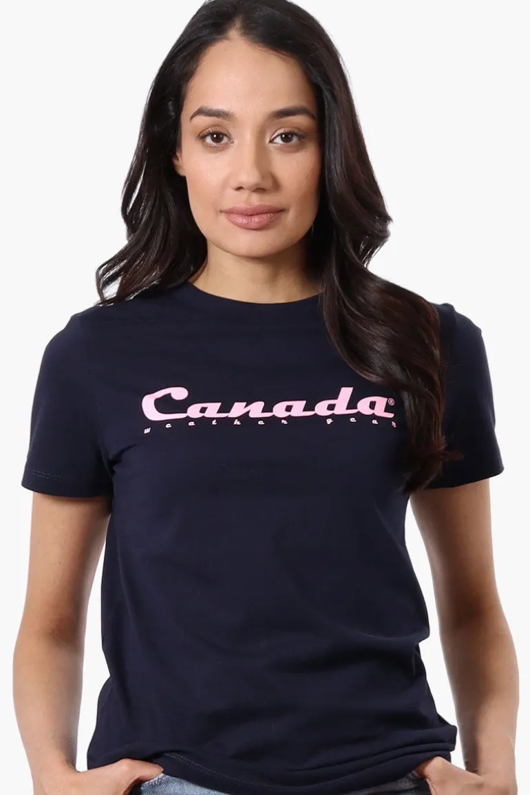 Canada Weather Gear Chest Logo Print Tee - Navy