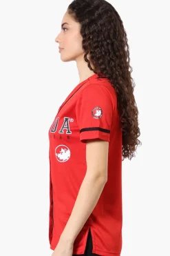 Canada Weather Gear Chest Logo Baseball Tee - Red