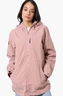 Canada Weather Gear Coated Microfiber Hooded Lightweight Jacket - Pink
