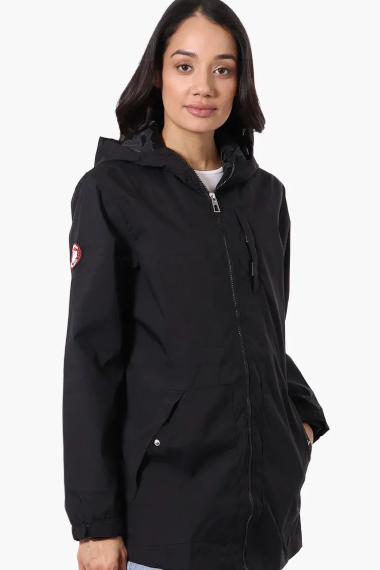 Canada Weather Gear Coated Microfiber Hooded Lightweight Jacket - Black