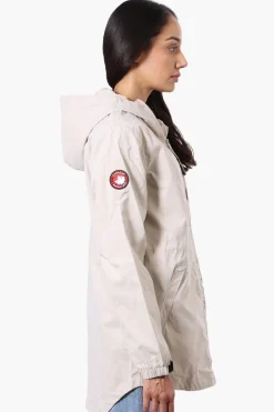 Canada Weather Gear Coated Microfiber Hooded Lightweight Jacket - Cream