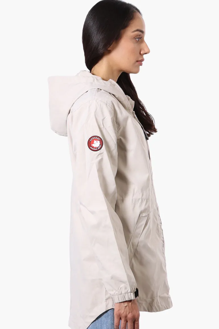 Canada Weather Gear Coated Microfiber Hooded Lightweight Jacket - Cream