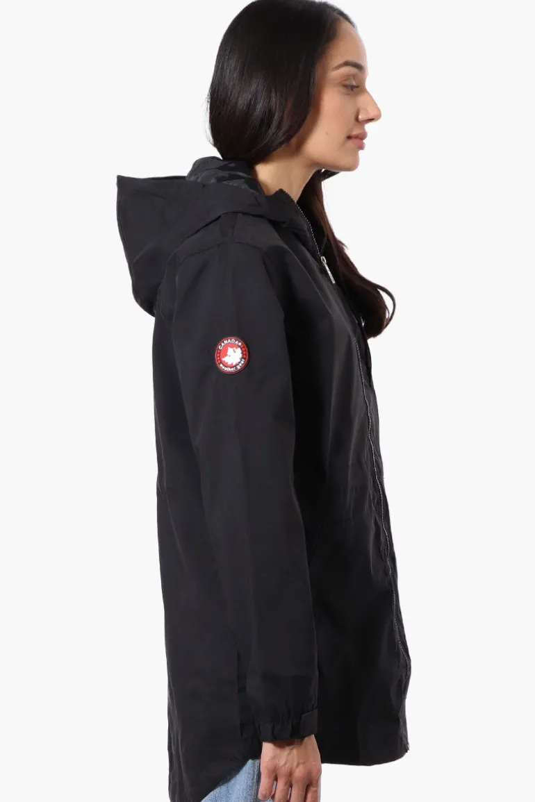 Canada Weather Gear Coated Microfiber Hooded Lightweight Jacket - Black