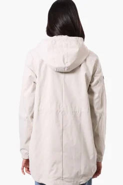 Canada Weather Gear Coated Microfiber Hooded Lightweight Jacket - Cream