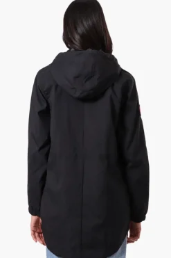Canada Weather Gear Coated Microfiber Hooded Lightweight Jacket - Black