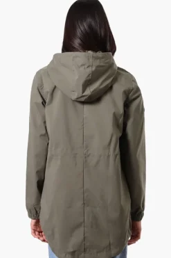 Canada Weather Gear Coated Microfiber Hooded Lightweight Jacket - Olive