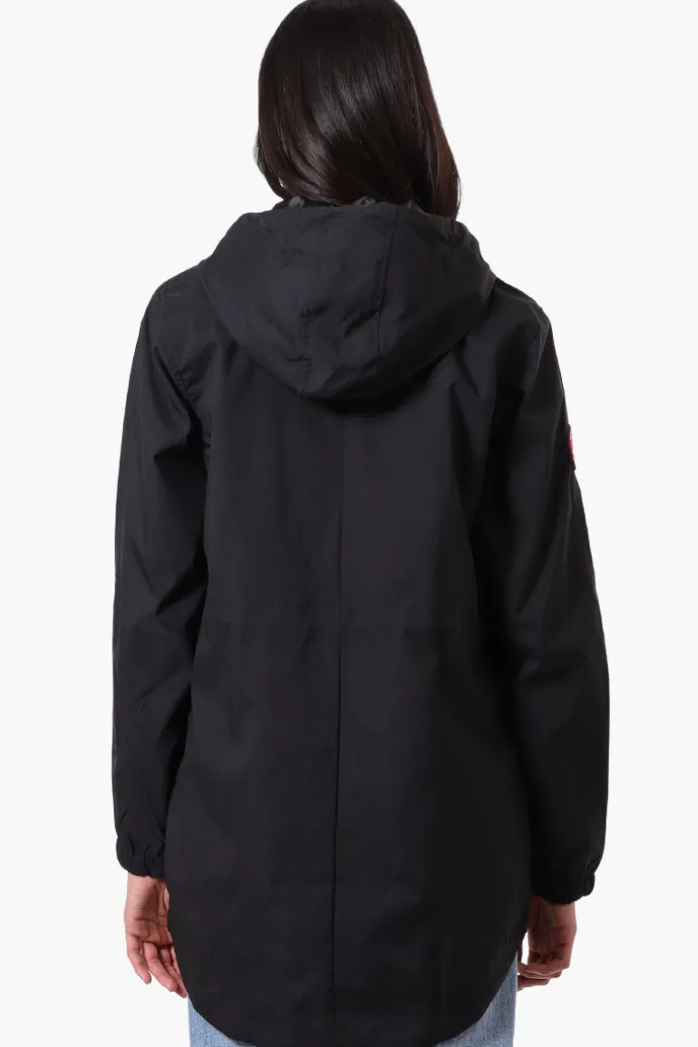 Canada Weather Gear Coated Microfiber Hooded Lightweight Jacket - Black