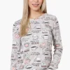 Canada Weather Gear Coffee Pattern Pajama Top - Grey