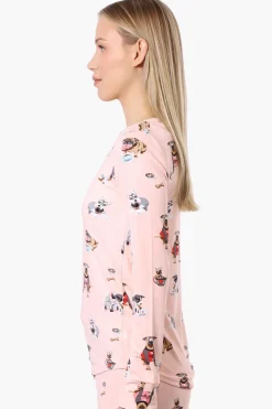 Canada Weather Gear Dog Pattern Pajama Top - Pink