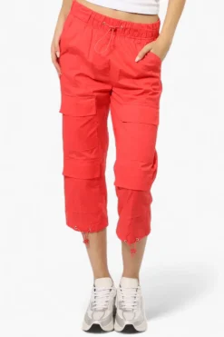 Canada Weather Gear Drawstring Cargo Capris - Red