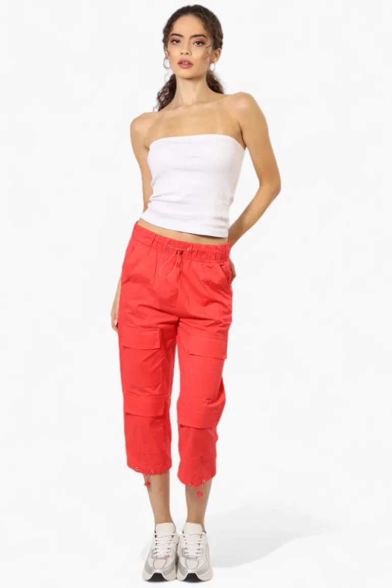 Canada Weather Gear Drawstring Cargo Capris - Red