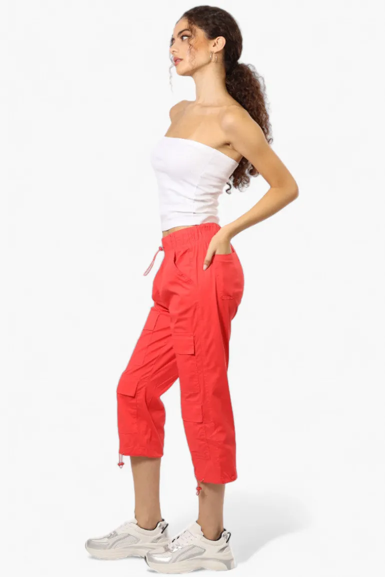 Canada Weather Gear Drawstring Cargo Capris - Red