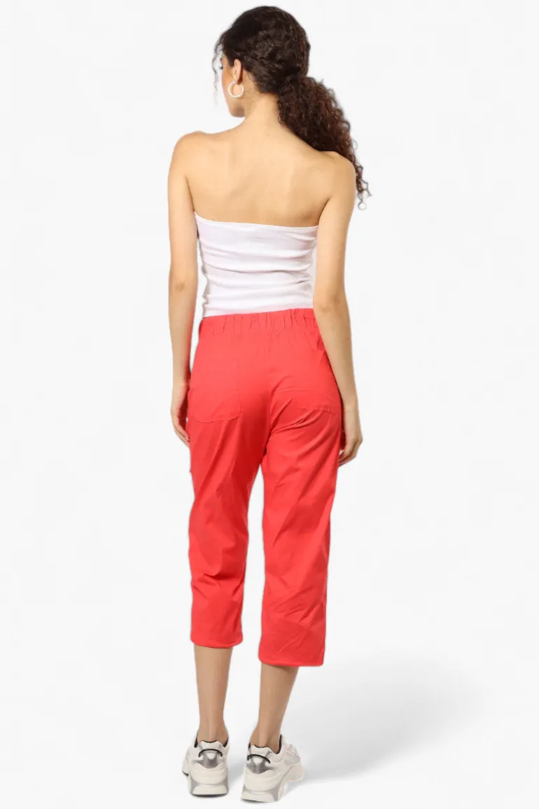 Canada Weather Gear Drawstring Cargo Capris - Red