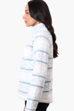 Canada Weather Gear Fair Isle Pattern 1/4 Zip Pullover Sweater - Blue