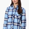 Canada Weather Gear Fleece Plaid Button Up Shirt - Blue
