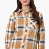 Canada Weather Gear Fleece Plaid Button Up Shirt - Beige