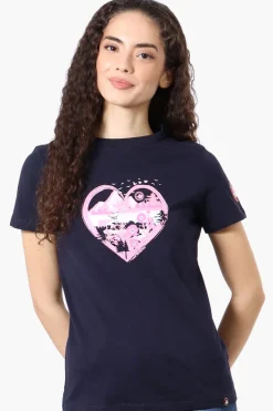 Canada Weather Gear Heart Mountain Print Tee - Navy