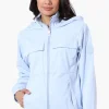 Canada Weather Gear Hooded 4 Pocket Zip Up Lightweight Jacket - Blue