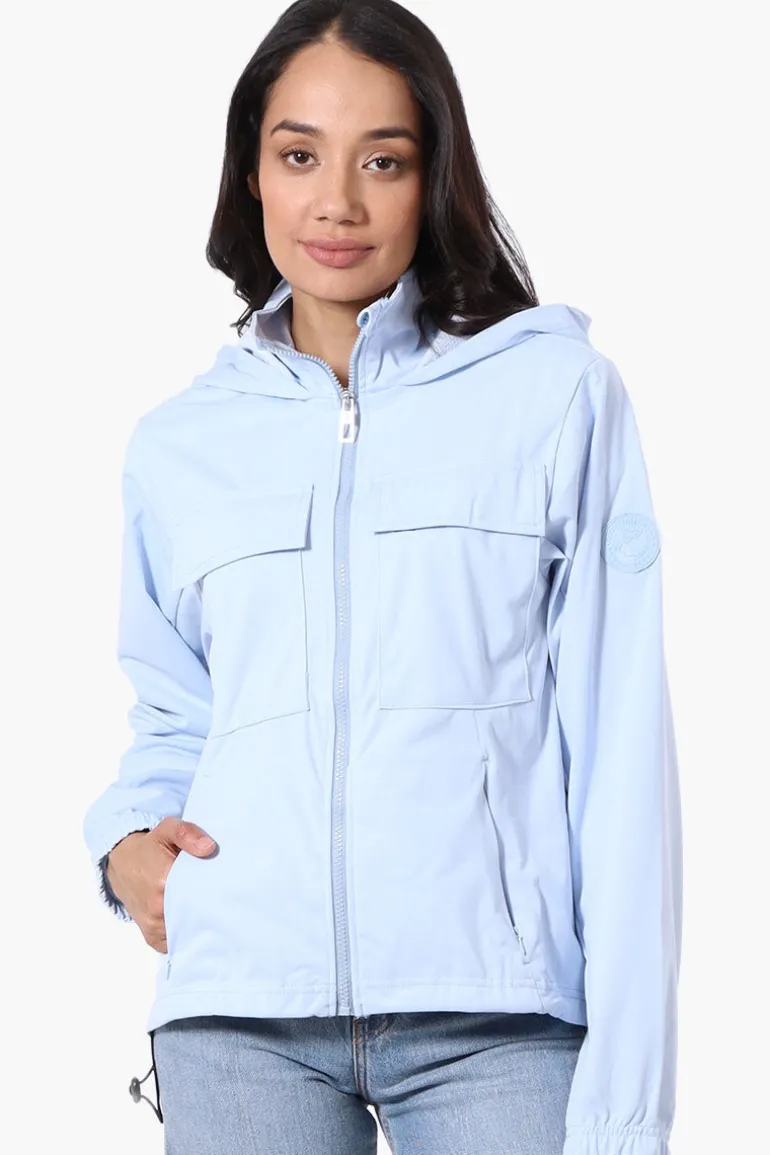 Canada Weather Gear Hooded 4 Pocket Zip Up Lightweight Jacket - Blue