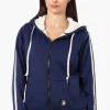 Canada Weather Gear Hooded Sherpa Lined Lightweight Jacket - Navy