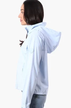 Canada Weather Gear Hooded 4 Pocket Zip Up Lightweight Jacket - Blue
