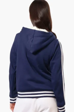 Canada Weather Gear Hooded Sherpa Lined Lightweight Jacket - Navy