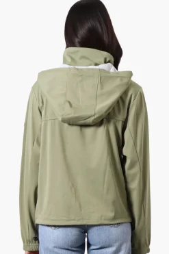 Canada Weather Gear Hooded 4 Pocket Zip Up Lightweight Jacket - Olive