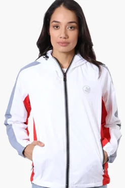 Canada Weather Gear Logo Print Sleeve Ripstop Lightweight Jacket - White