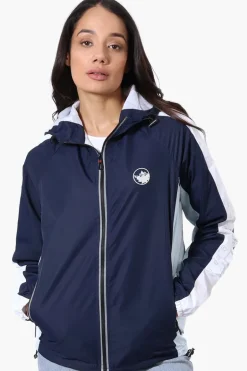 Canada Weather Gear Logo Print Sleeve Ripstop Lightweight Jacket - Navy