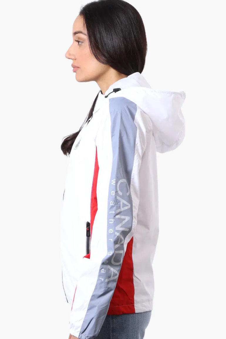 Canada Weather Gear Logo Print Sleeve Ripstop Lightweight Jacket - White