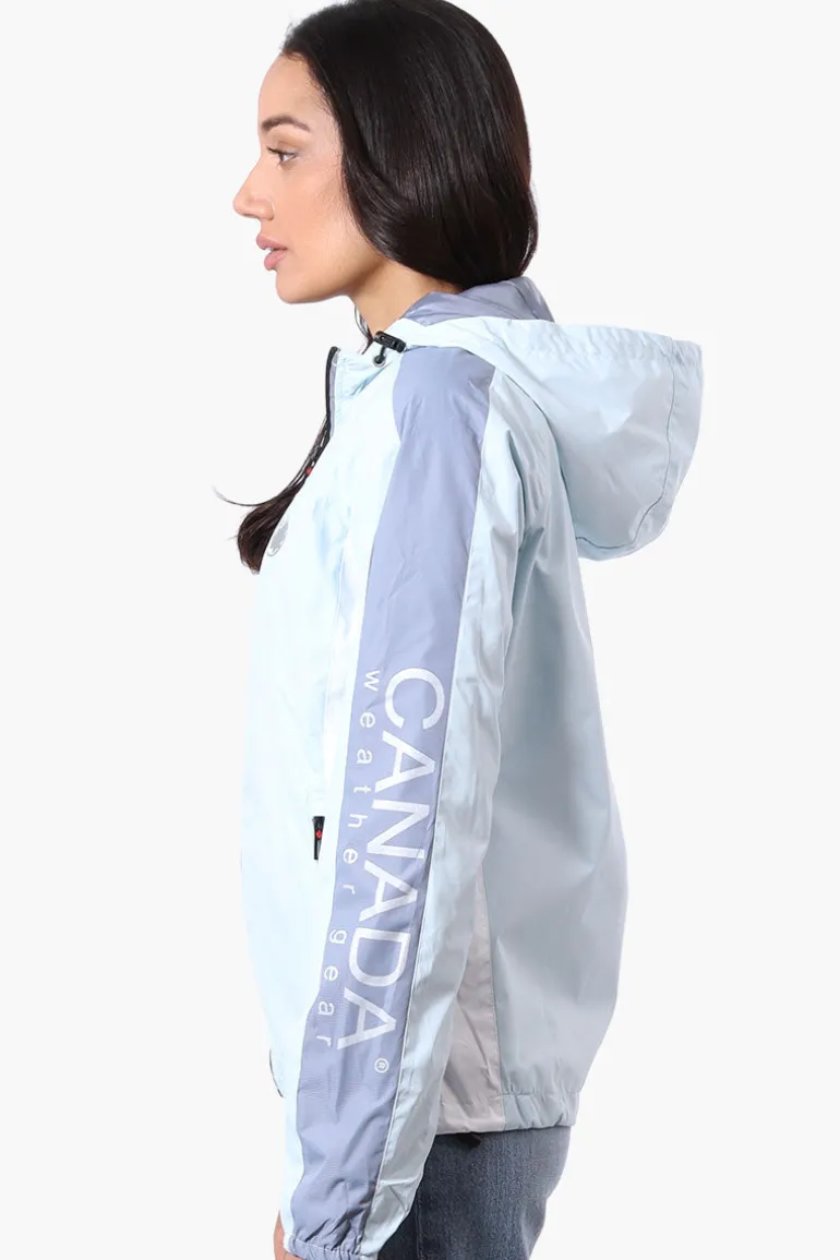 Canada Weather Gear Logo Print Sleeve Ripstop Lightweight Jacket - Aqua