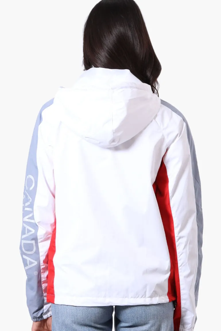 Canada Weather Gear Logo Print Sleeve Ripstop Lightweight Jacket - White