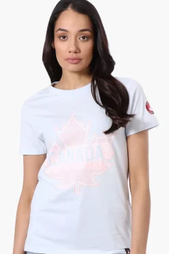 Canada Weather Gear Maple Leaf Print Tee - Aqua