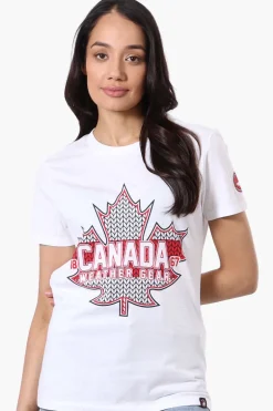 Canada Weather Gear Maple Leaf Print Tee - White