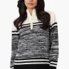 Canada Weather Gear Patterned 1/4 Zip Pullover Sweater - White