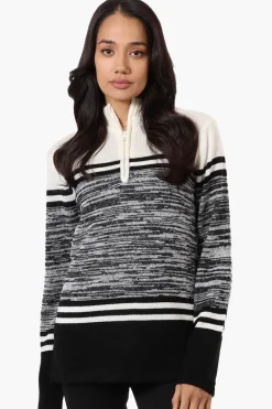Canada Weather Gear Patterned 1/4 Zip Pullover Sweater - White