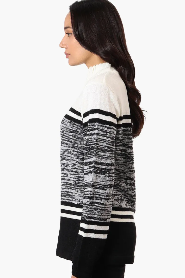 Canada Weather Gear Patterned 1/4 Zip Pullover Sweater - White
