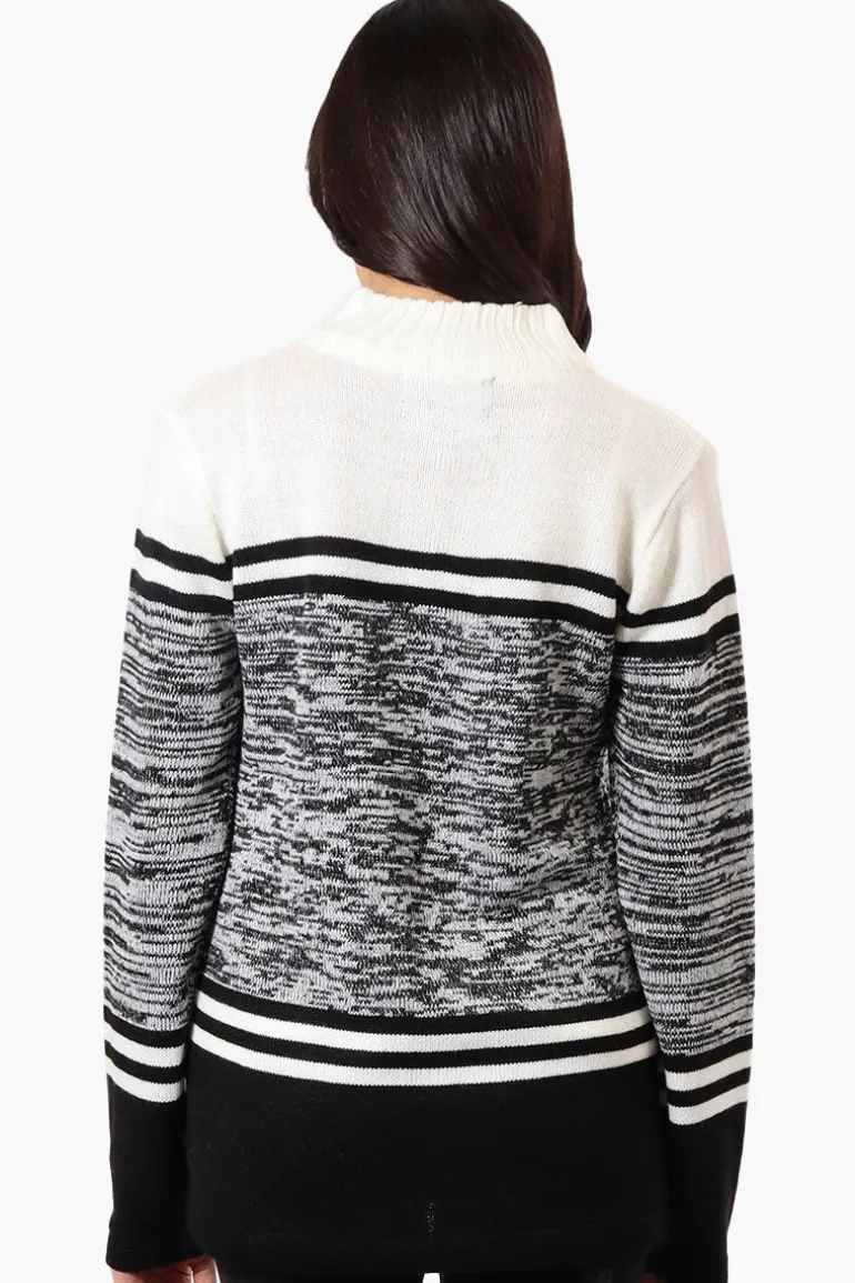 Canada Weather Gear Patterned 1/4 Zip Pullover Sweater - White