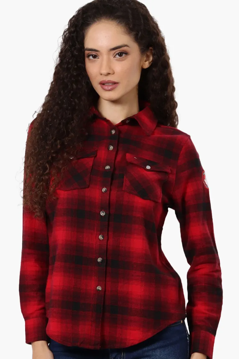 Canada Weather Gear Plaid Button Up Shirt - Red