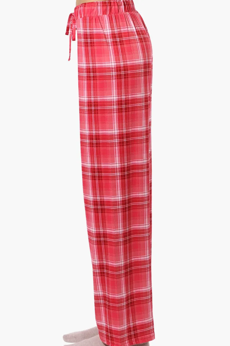 Canada Weather Gear Plaid Wide Leg Pajama Bottoms - Red