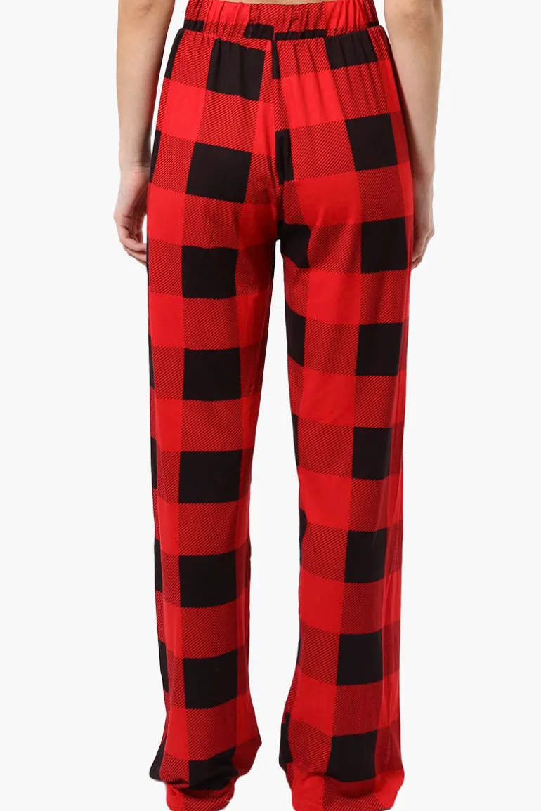 Canada Weather Gear Plaid Wide Leg Pajama Pants - Red