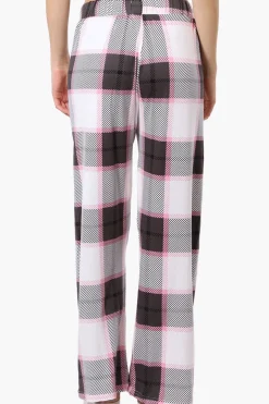 Canada Weather Gear Plaid Wide Leg Pajama Bottoms - White